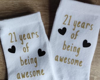 SHATCHI Simply The Best-Calzini Per 21° Compleanno, Idea Regalo Unisex Per Lei E Lui, Cotone Poliestere Spandex, Nero E Verde, Taglia Unica - Foto 3