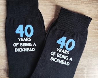 Skarpetki „40 lat bycia palantem” | Zabawny prezent urodzinowy dla mężczyzn | Oryginalny prezent na 40. urodziny dla niego | Skarpetki z sarkastycznym humorem | Prezent-żart dla mężczyzn