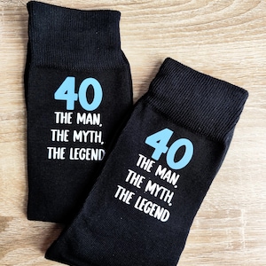 40th Birthday Socks for Him | The Man The Myth The Legend Socks | Funny 40th Gift for Men | Novelty Socks for Dad, Husband or Friend