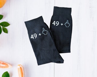 50th birthday socks | 49 plus 1 funny joke gift for men | gift for women | special milestone gift | mens 50th gift | womens 50th gift