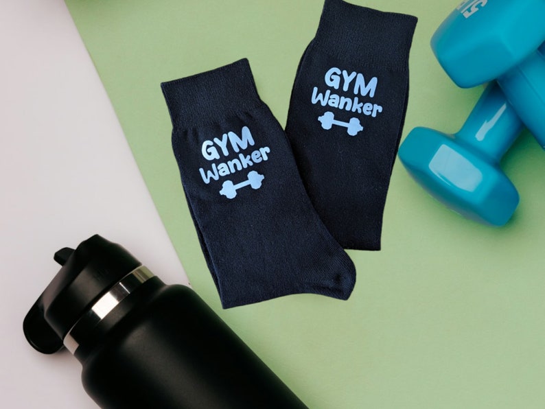 Gym wanker novelty socks gift for him gift for her men's gift birthday socks funny birthday gift funny gift for friend image 1