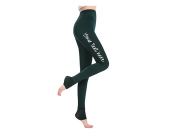 Personalised leggings | Any text you like | Warm leggings | Winter leggings | Casual fleece-lined leggings | Velvet leggings