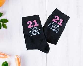 21st birthday novelty socks | dickhead socks | funny socks | women's 21st gift | joke gift for women |  funny present for friend