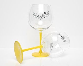 2x Vintage Schweppes Gin Tonic or Cocktail glass. Set of 2. Indian tonic glasses. Schweppes brand and logo.