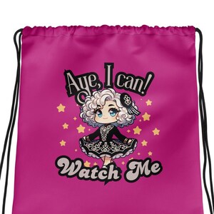 Irish dance class studio drawstring bag - Irish dance shoe bag, feis bag, Irish dancer bag