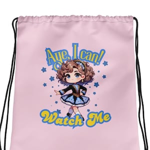 Irish dance class studio drawstring bag - Irish dance shoe bag, feis bag, Irish dancer bag