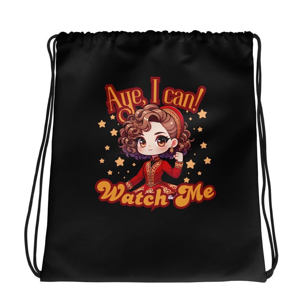 Irish Dance Class Studio Drawstring Bag Irish Dance Shoe Bag, Feis Bag