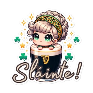 Irish Dancer and Irish Stout Kiss-Cut Sticker for Laptops, Cars - Sláinte! Irish dance stickers, Irish dancer gifts, Irish dance decorations
