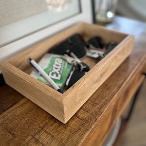 White Oak Hardwood Trays, Gift Idea, Centerpiece, Slim, Modern Valet Catch All, Interior Decor - Custom Sizes, Rectangular Tray