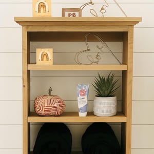 Rustikaler offener Regal-Schrank aus weißer Eiche, Apothekerregal aus Holz, Speisekammer-Regal, Bauernhaus-Küchengewürzregal Bild 9