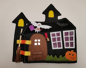 Halloween Haunted House quiet book pattern; Felt sewing pattern with PDF and SVG template files; Witch and Wizard Busy Book craft pattern