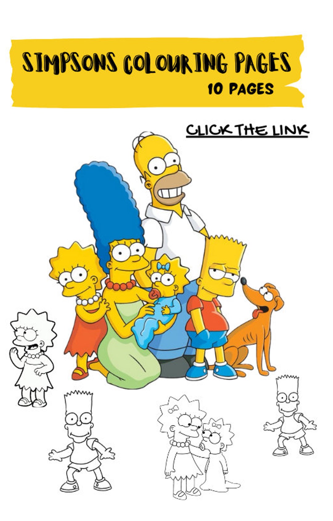 Simpsons Printable Coloring Pages for Kids - Etsy