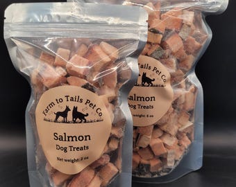 Freeze Dried Salmon Dog Treats | Wild-Caught Omega 3 Skin Coat Support