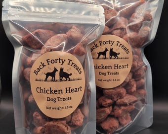 Freeze Dried Chicken Heart Dog Treats | Single Ingredient, Natural, High Protein