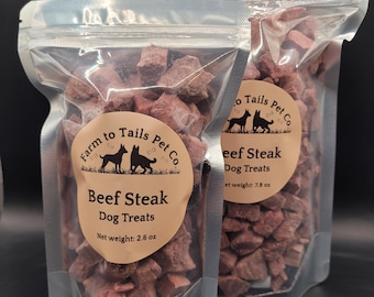 Freeze Dried Beef Steak Dog Treats | Single Ingredient, High Protein Training Reward