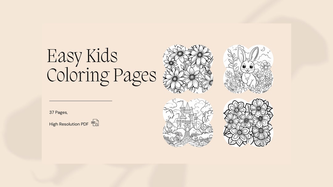 Easy-to-color Digital Coloring Pages for Kids: Fun & Creative Learning ...