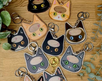 Pea-Brained Kitty Shaker Keychains - One Braincell Cat Shaker Keychain