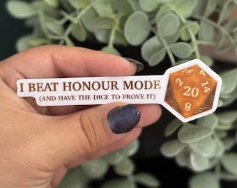 Honour Mode Gold Foiled Golden Dice Sticker - BG3 - D20