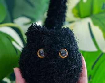 COMMISSION SLOT - Void Boi Super Soft Amigurumi Plush - [ crochet cat using bigbebez pattern / medium size plush / fluffy black cat ]