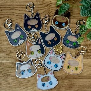 Pea-Brained Kitty Shaker Keychains - One Braincell Cat Shaker Keychain