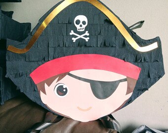 Pirate Piñata. One piece pinata for birthday parties. Kids and adults