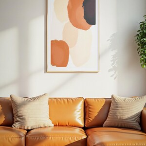Print met roestbruine cirkels, abstracte boho-muurdecoratie, digitale download, terracotta-paarse accentdecoratie, kunst voor de woonkamer afbeelding 1