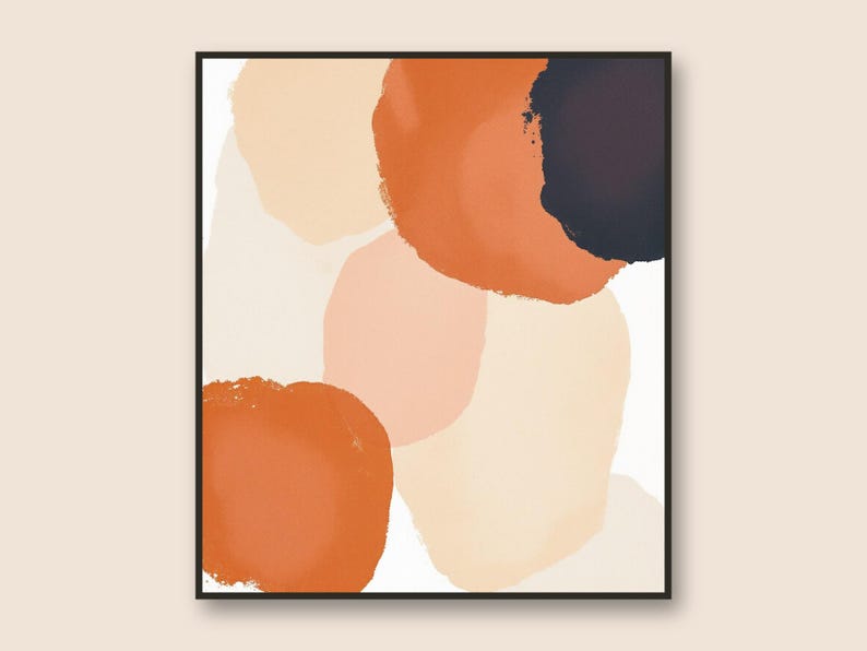 Print met roestbruine cirkels, abstracte boho-muurdecoratie, digitale download, terracotta-paarse accentdecoratie, kunst voor de woonkamer afbeelding 3