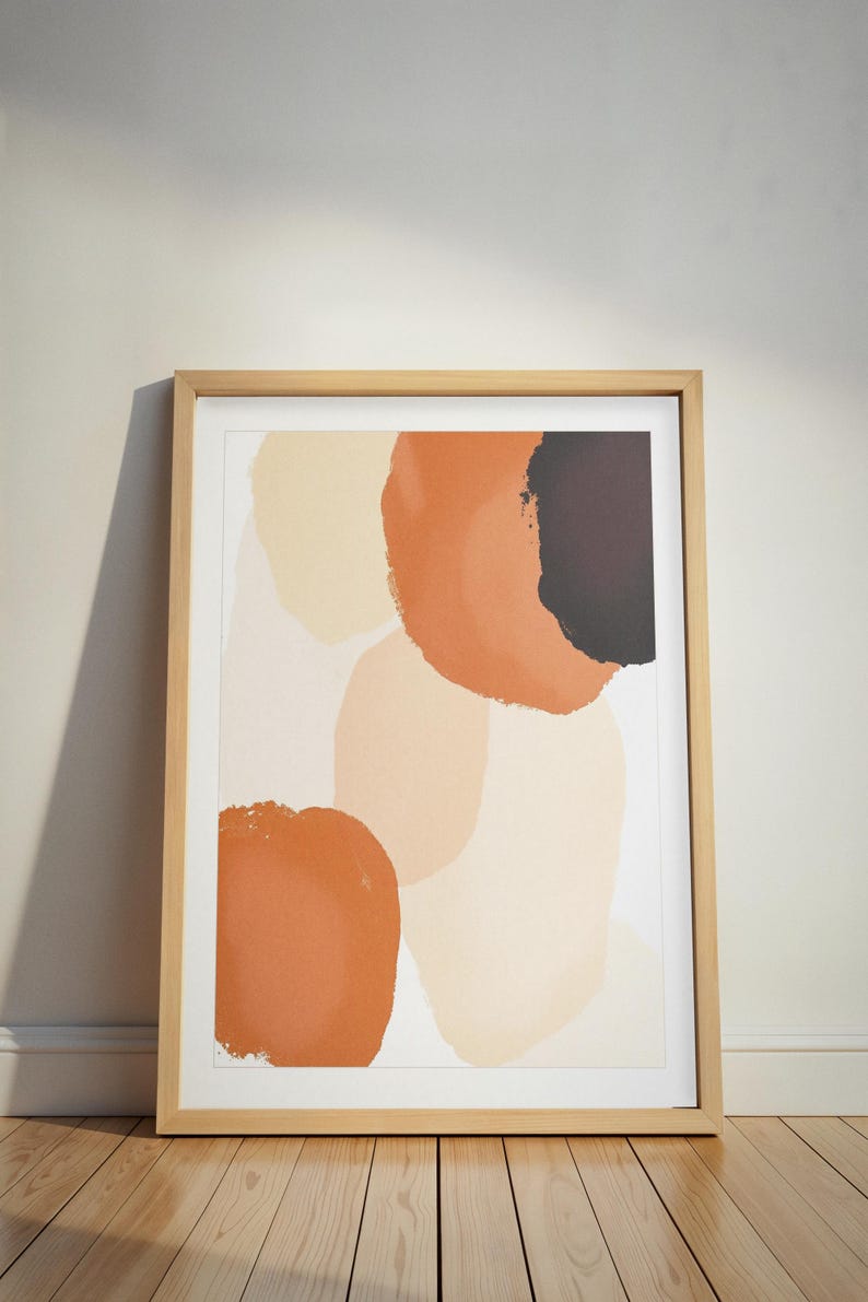 Print met roestbruine cirkels, abstracte boho-muurdecoratie, digitale download, terracotta-paarse accentdecoratie, kunst voor de woonkamer afbeelding 6