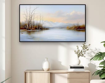 Winter Frame TV Art Set of 10, Vintage Snowy Landscape Paintings for Samsung Frame TV, Cozy Seasonal Decor, 4K Digital Download