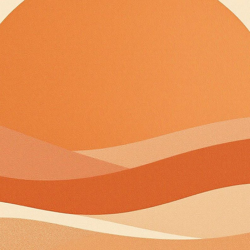 Desert Wall Art, Terracotta Sun Print, Ocher Boho Wall Art, Printable Digital Download, Desert Abstract Decor, Warm Living Room Art image 3
