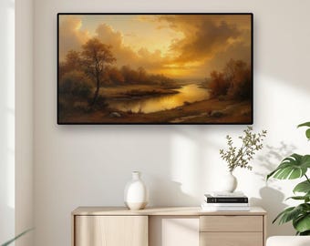 Fall Frame TV Art Set of 10, Vintage Autumn Landscape Paintings for Samsung Frame TV, Moody Fall Decor, 4K Digital Download