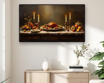 Thanksgiving Frame TV Art Set of 10, Vintage Harvest Paintings for Samsung Frame TV, Cozy Fall Table Decor, 4K Digital Download
