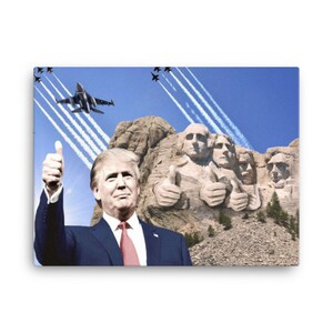 Donald Trump 2024 I Stand With Trump Art, MAGA Support Trump President Election 2024 Republicans Campaign Home Decor Canvas Mount Rushmore