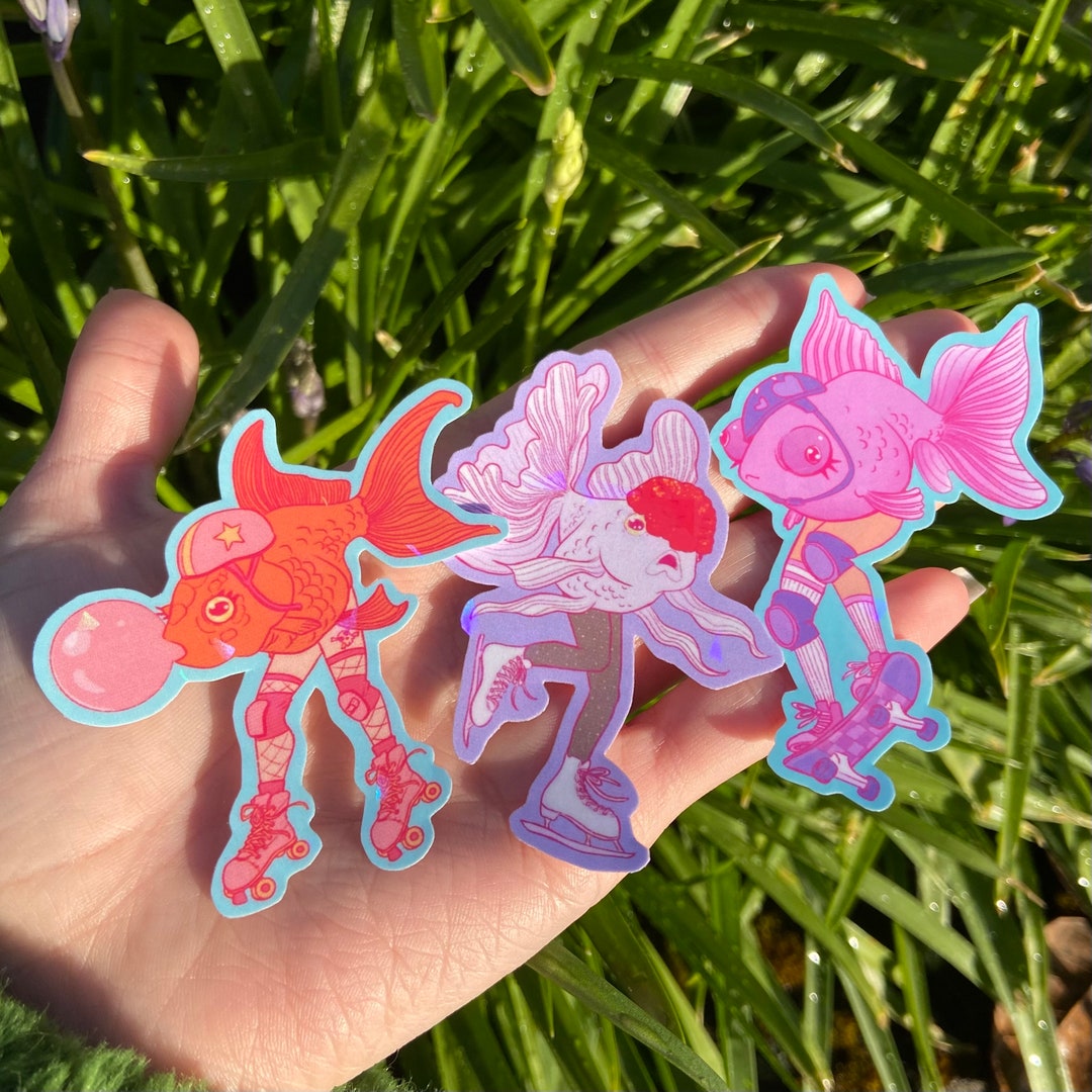 Fat Goldfish Sticker Skater Goldfish Sticker Set - Etsy