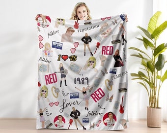 Taylor Concert Tour Swifty Blanket Personalized | Eras Tour Merch Blanket | Taylor Merch Woven Tapestry Throw | 16 Eras Concert Gift