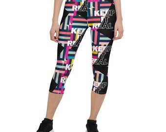 Women's Abstract Color "Keep It Real" Capri Leggings
