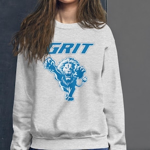 Sudadera de fútbol de Detroit Sudadera de cuello redondo de fútbol de Detroit Sudadera con capucha de fútbol de Detroit Sudadera de día de juego de Detroit Sudadera Grit
