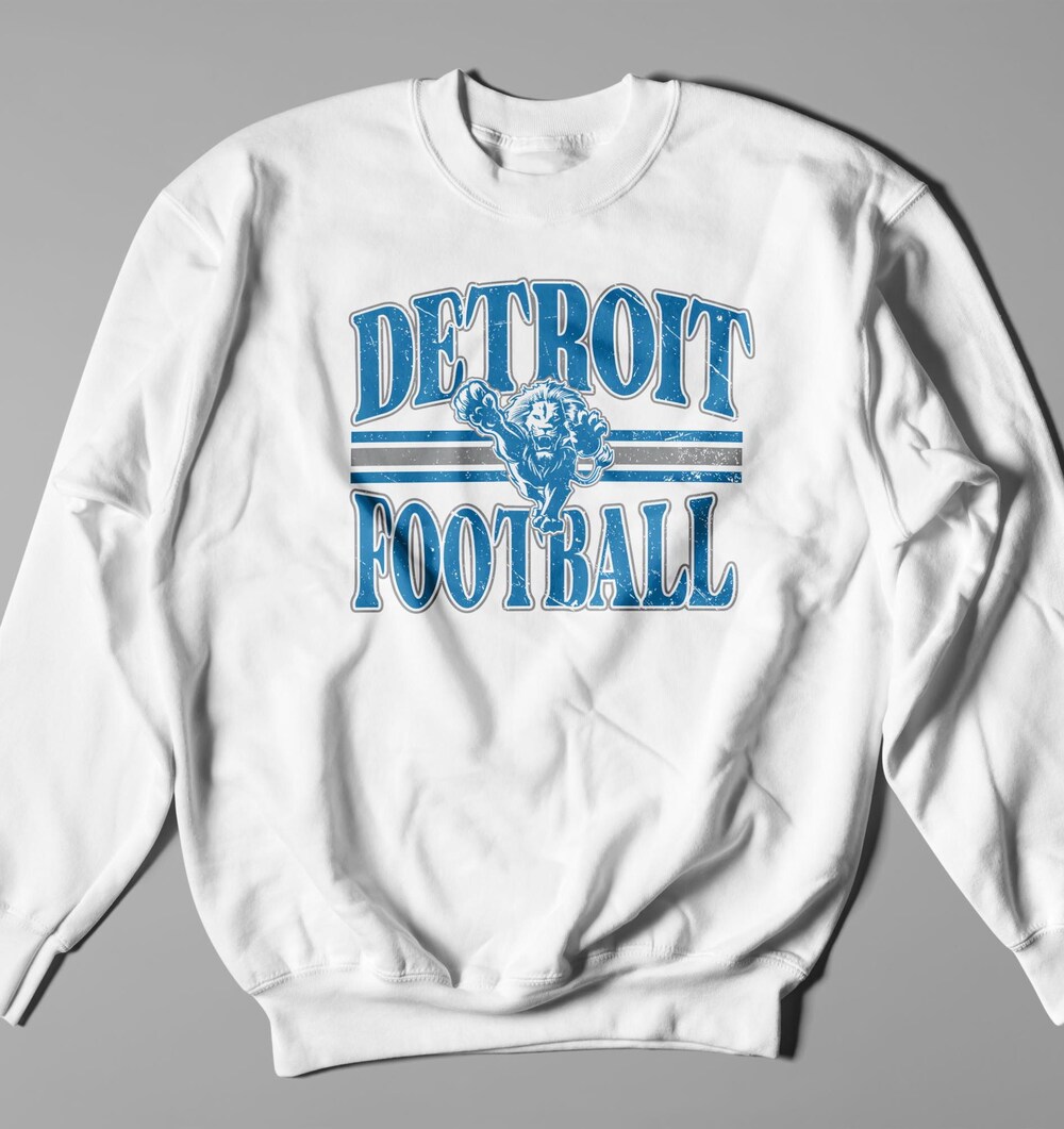 Detroit Football Sweatshirt, Vintage Detroit Lions Sweatshirt Detroit Football Hoodie Detroit Game Day Sweatshirt