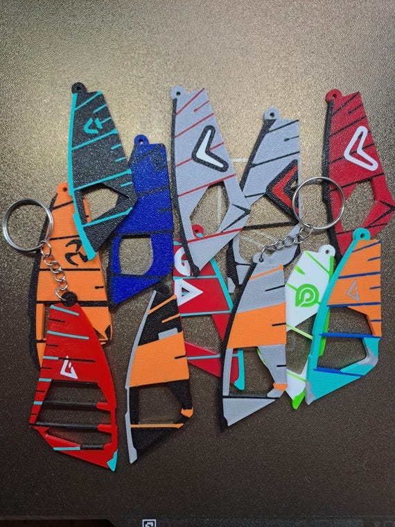 Porte-clés 3D Voile De Windsurf - Réplique Miniature Détaillée - Fabriqué En Espagne