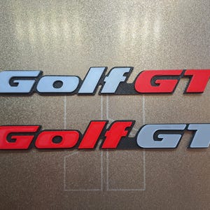 VW "Golf GT" Mk3 achterembleem in 3D - klassieke auto's - 3D-print - topkwaliteit - originele cadeaus - kunststof - unisex - auto-accessoires