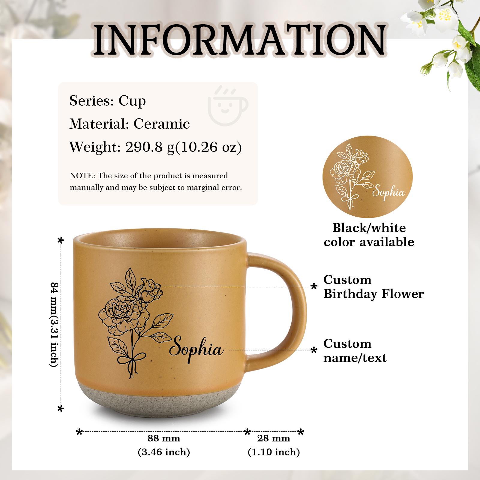 Personalized Large Ceramic Mug Family Gift,Custom Mug Birth Flower Mug,Coffee Mug,Gift for Her,Grandparents Gifts,Mother&#39;s Day Gifts Ideas