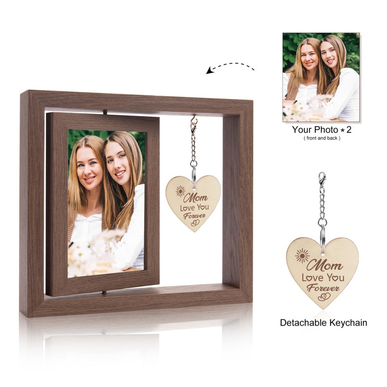 Personalisierte Wohndekoration, anpassbarer Bilderrahmen, Holzmaterial, Muttertagsgeschenke, Jubiläumsgeschenke, Geschenke für Sie, personalisiertes Geschenk Bild 5