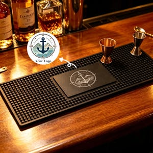 Tappetino da bar personalizzato con nome, tappetino da bar in gomma per whisky, regalo per papà, marito, decorazione per bar di casa