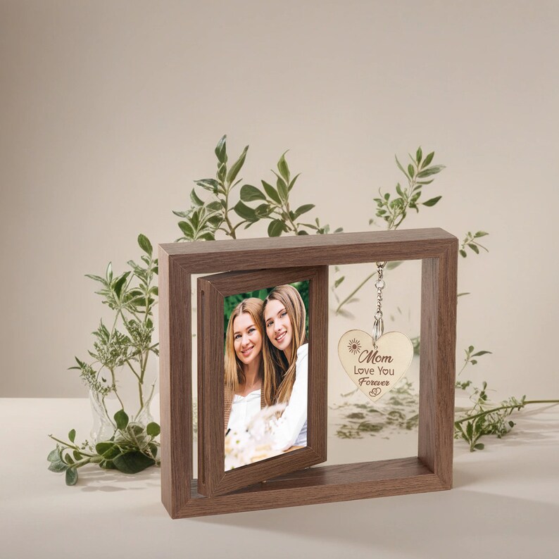 Personalisierte Wohndekoration, anpassbarer Bilderrahmen, Holzmaterial, Muttertagsgeschenke, Jubiläumsgeschenke, Geschenke für Sie, personalisiertes Geschenk Bild 1