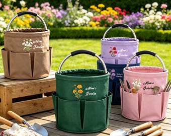 Personalized Garden Tote Bag, Collapsible Oxford Cloth Organizer Tool Bag,Gift for Gardener