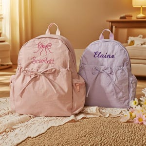 Sac à dos personnalisé avec nom,Sac à dos enfant personnalisé avec noeud,Sac à dos pour tout-petit,Sac d'école pour enfants,Sac à dos pour enfants,Cadeau pour enfant