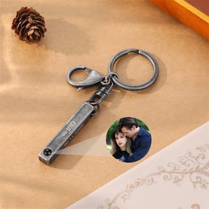 Porte-clés photo avec projection personnalisé, porte-clés avec projection tournesol, image à l&#39;intérieur des bijoux, cadeaux pour elle et lui, cadeau d&#39;anniversaire
