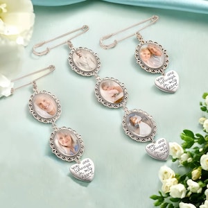 Personalised Bridal Bouquet Charm,Custom Flower Bouquet Photo Charm,Memory Remembrance Pin,Mini Charm,Wedding Memorial Keepsake