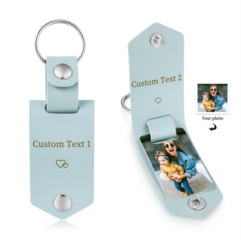 Personalized Photo Album Keychain,custom Name PU Leather Keychain,gift