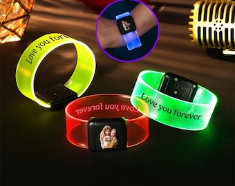 BREEZY BOWLXX:Personalized Glow Bracelets with Photo,Chris Brown LED Light Up Concert Bracelet,Concert Support Wristband,Party Supplies